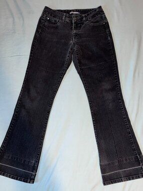 Bandolino Blu Arianna Faded Black Released Cuff Bootcut Jeans Size 6